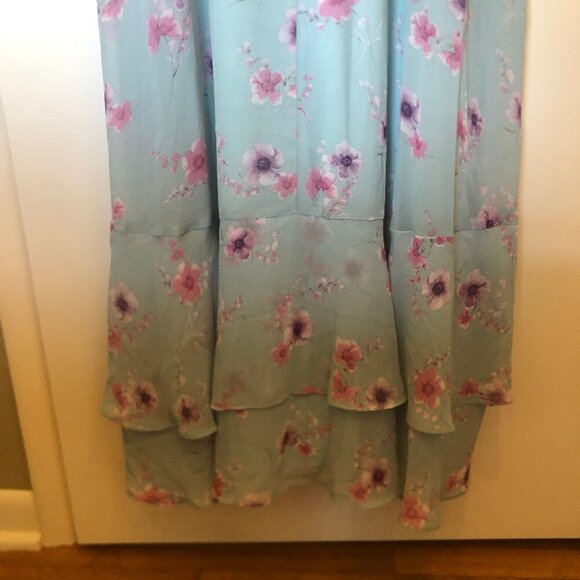 NWT Lulu's Take You There Mint Green Floral Print Maxi Dress sz L - Picture 14 of 16